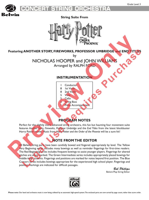 Harry Potter and the Order of the Phoenix, String Suite from Featuring: Another Story / Fireworks / Professor Umbridge / End Titles 弦樂 組曲 煙火 | 小雅音樂 Hsiaoya Music