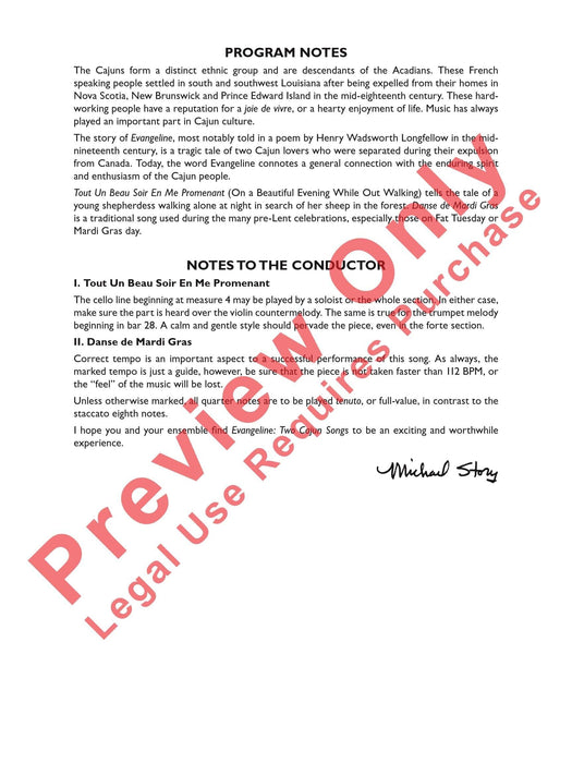 Evangeline: Two Cajun Songs 總譜 | 小雅音樂 Hsiaoya Music