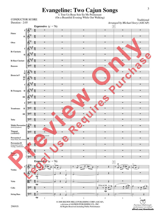 Evangeline: Two Cajun Songs 總譜 | 小雅音樂 Hsiaoya Music