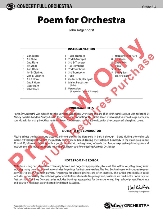 Poem for Orchestra 管弦樂團 總譜 | 小雅音樂 Hsiaoya Music