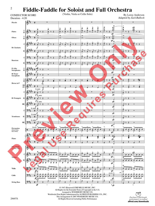 Fiddle-Faddle (for Soloist and Full Orchestra) Violin, Viola or Cello Solo 提琴 獨奏 管弦樂團小提琴 中提琴 大提琴 獨奏 總譜 | 小雅音樂 Hsiaoya Music