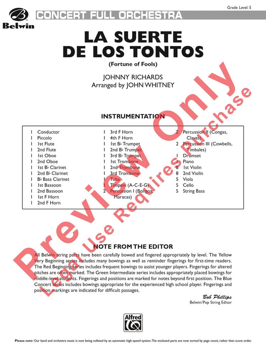 La Suerte de los Tontos (Fortune of Fools) 總譜 | 小雅音樂 Hsiaoya Music