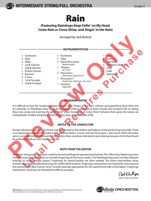 Rain Featuring: Raindrops Keep Fallin' on My Head / Come Rain or Come Shine / Singin' in the Rain 總譜 | 小雅音樂 Hsiaoya Music