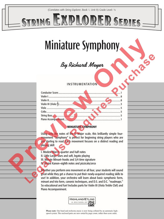 Miniature Symphony 交響曲 總譜 | 小雅音樂 Hsiaoya Music