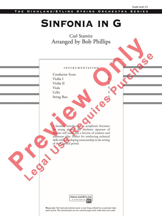 Sinfonia in G 交響曲 總譜 | 小雅音樂 Hsiaoya Music