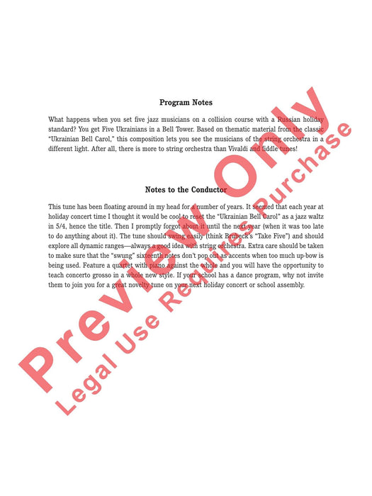 Five Ukrainians in a Bell Tower (Ukrainian Bell Carol) 耶誕頌歌 總譜 | 小雅音樂 Hsiaoya Music