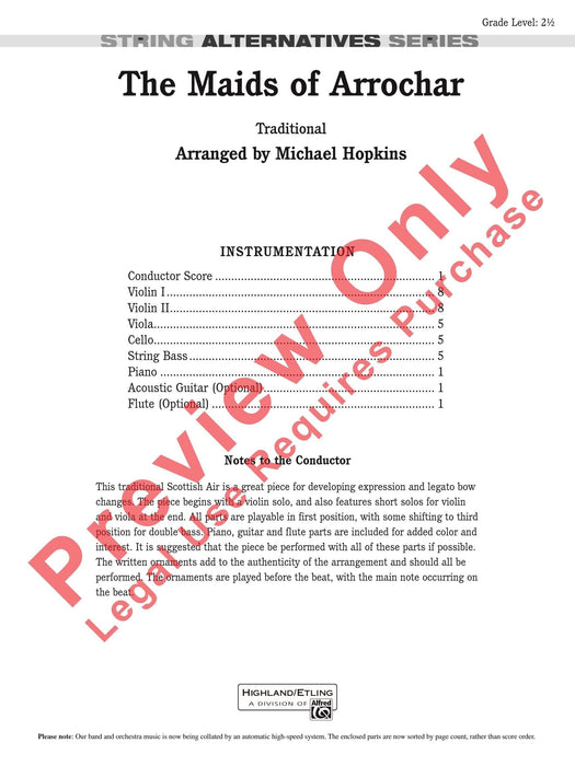 The Maids of Arrochar 總譜 | 小雅音樂 Hsiaoya Music