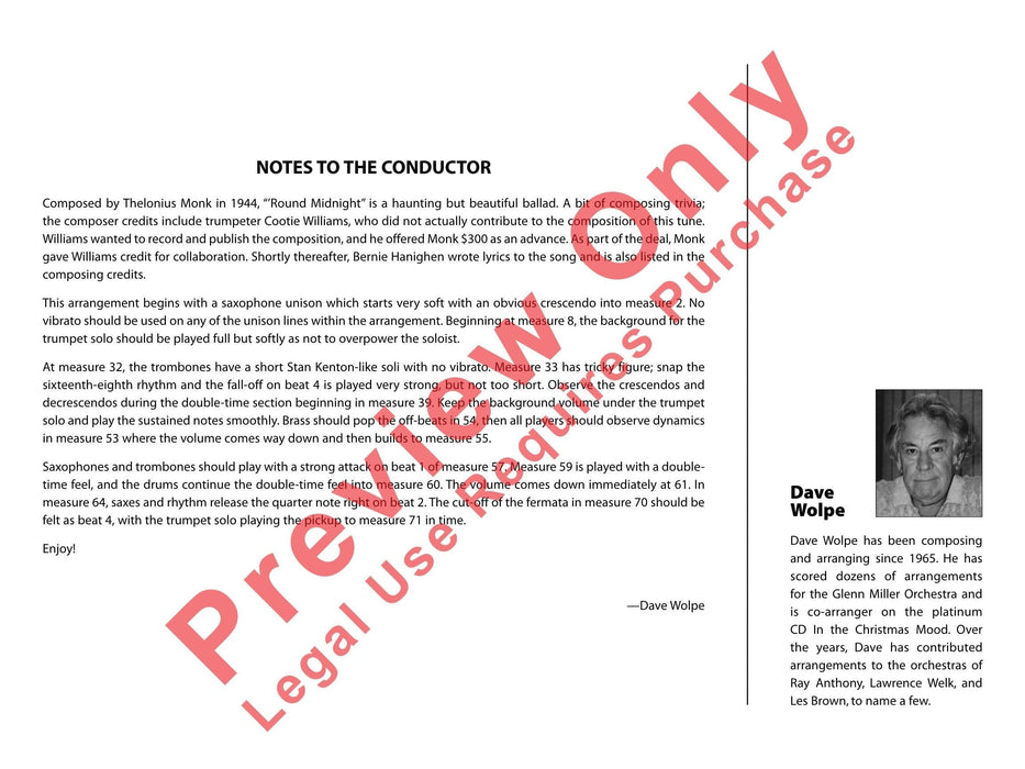 Round Midnight 總譜 | 小雅音樂 Hsiaoya Music