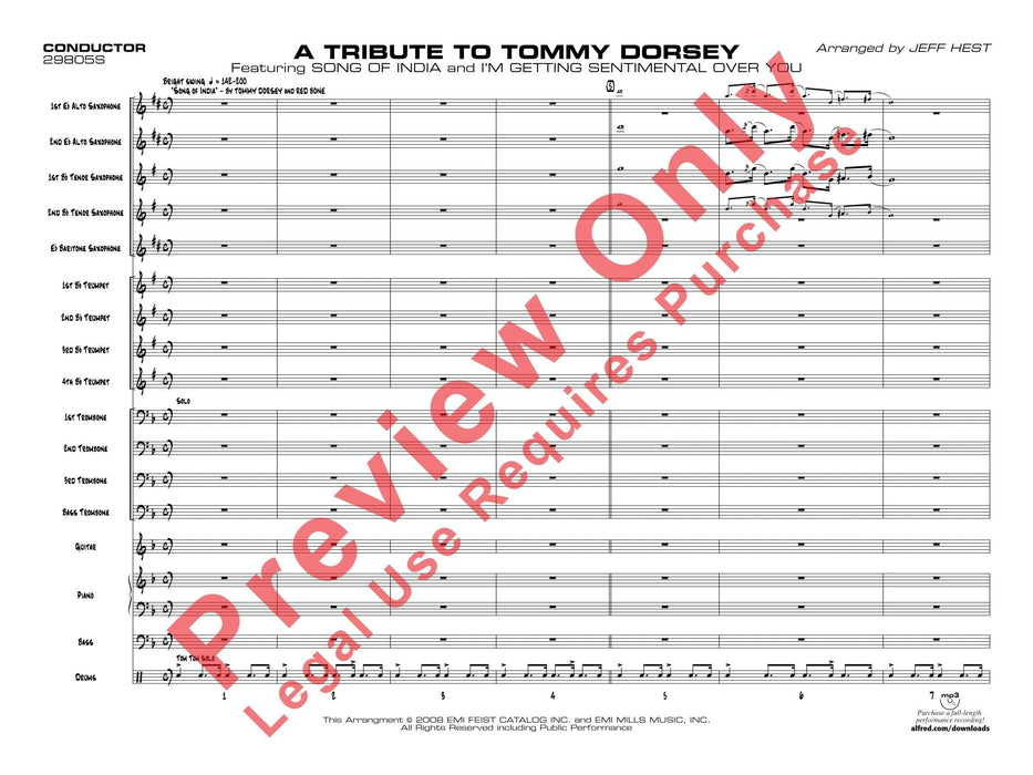 A Tribute to Tommy Dorsey Featuring: Song of India / I'm Getting Sentimental Over You 總譜 | 小雅音樂 Hsiaoya Music