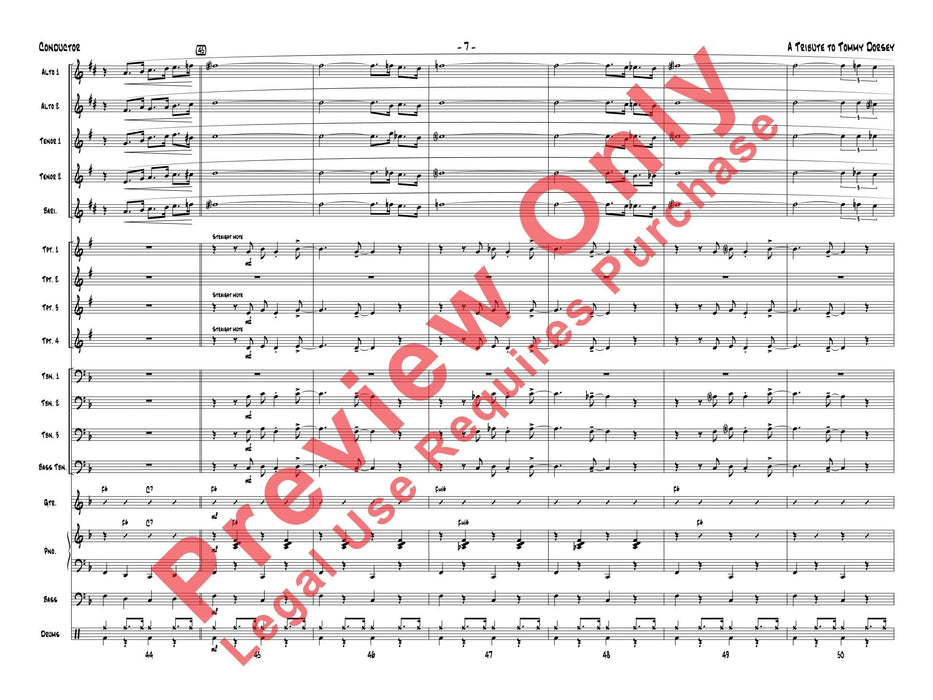 A Tribute to Tommy Dorsey Featuring: Song of India / I'm Getting Sentimental Over You 總譜 | 小雅音樂 Hsiaoya Music