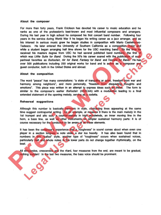 Ballad for Peace 敘事曲 總譜 | 小雅音樂 Hsiaoya Music