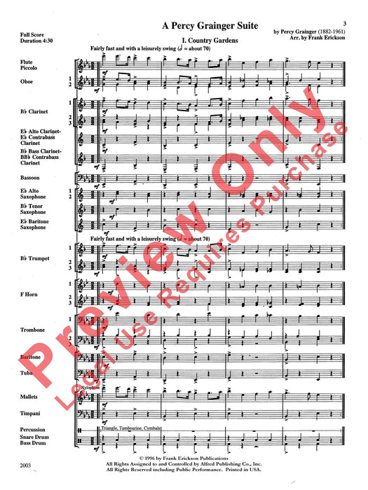 A Percy Grainger Suite 組曲 總譜 | 小雅音樂 Hsiaoya Music