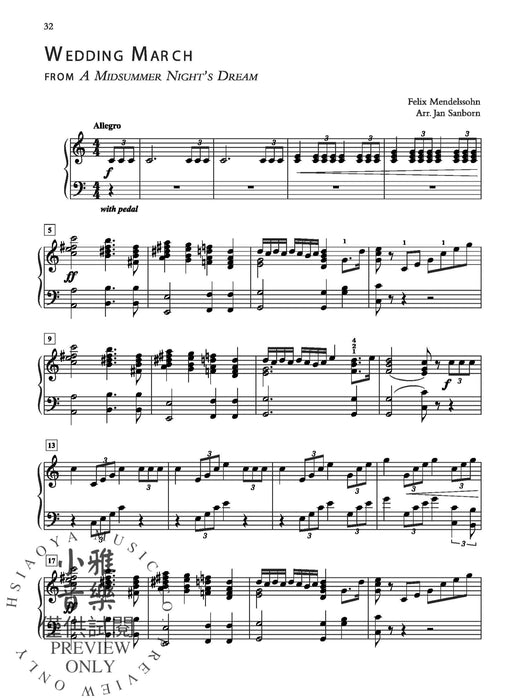 Wedding Performer: Processionals and Recessionals for Weddings 10 Famous Masterpieces Arranged for Piano 小品 鋼琴 | 小雅音樂 Hsiaoya Music