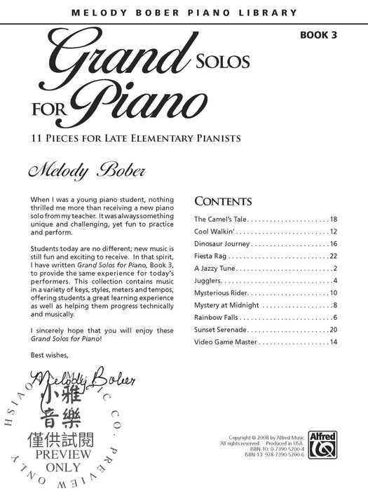 Grand Solos for Piano, Book 3 11 Pieces for Late Elementary Pianists 獨奏 鋼琴 小品 | 小雅音樂 Hsiaoya Music