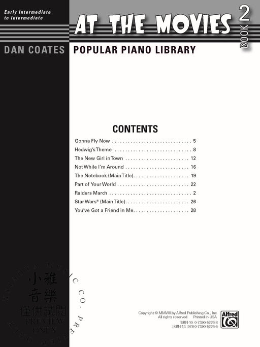 Dan Coates Popular Piano Library: At the Movies, Book 2 鋼琴 | 小雅音樂 Hsiaoya Music