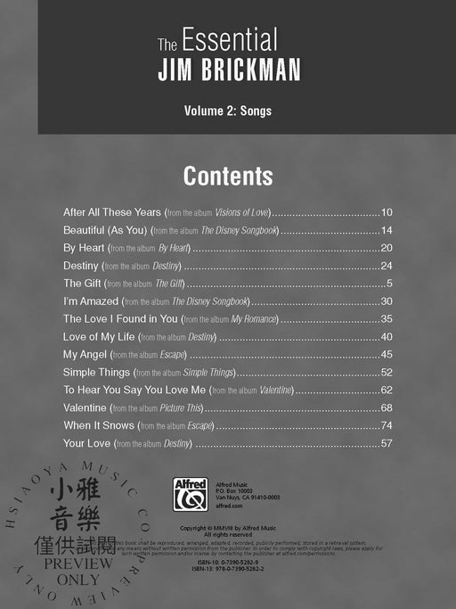 The Essential Jim Brickman, Volume 2: Songs | 小雅音樂 Hsiaoya Music