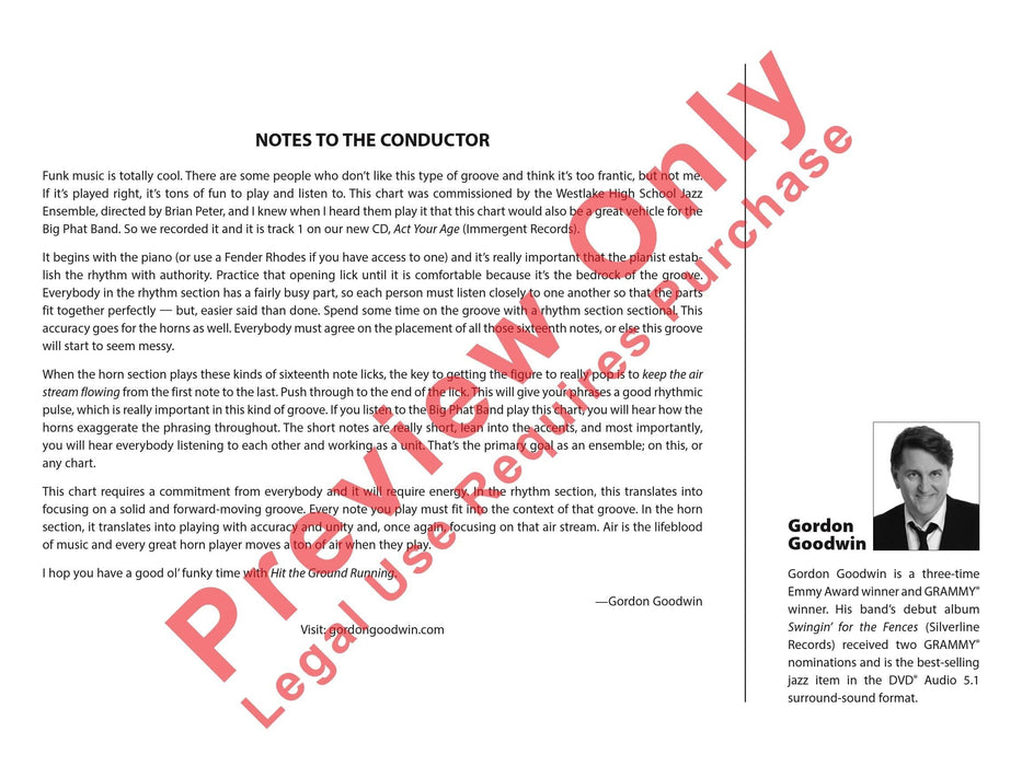 Hit the Ground Running As recorded by Gordon Goodwin's Big Phat Band 總譜 | 小雅音樂 Hsiaoya Music