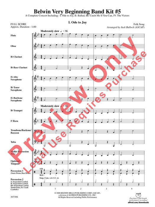 Belwin Very Beginning Band Kit #5 A Complete Concert Including: Ode to Joy / Ballad / Catch Me If You Can / The Victors 音樂會 頌歌 敘事曲 | 小雅音樂 Hsiaoya Music