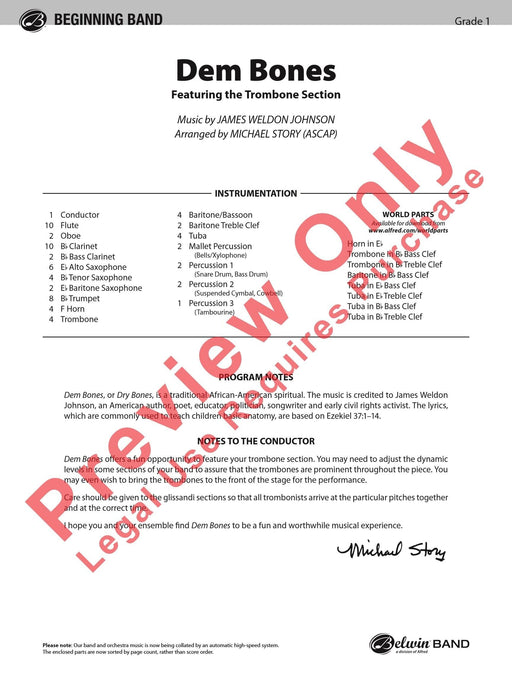 Dem Bones Featuring the Trombone Section 長號樂節 總譜 | 小雅音樂 Hsiaoya Music