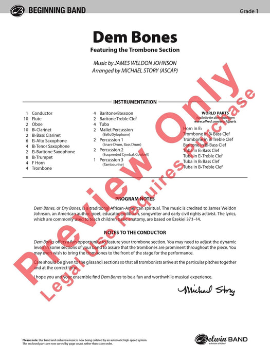 Dem Bones Featuring the Trombone Section 長號樂節 總譜 | 小雅音樂 Hsiaoya Music