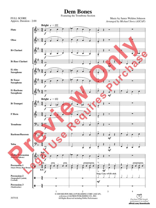 Dem Bones Featuring the Trombone Section 長號樂節 總譜 | 小雅音樂 Hsiaoya Music