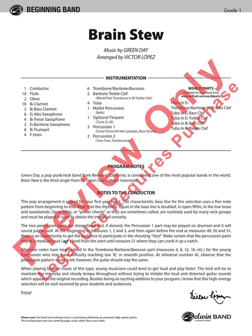 Brain Stew 總譜 | 小雅音樂 Hsiaoya Music