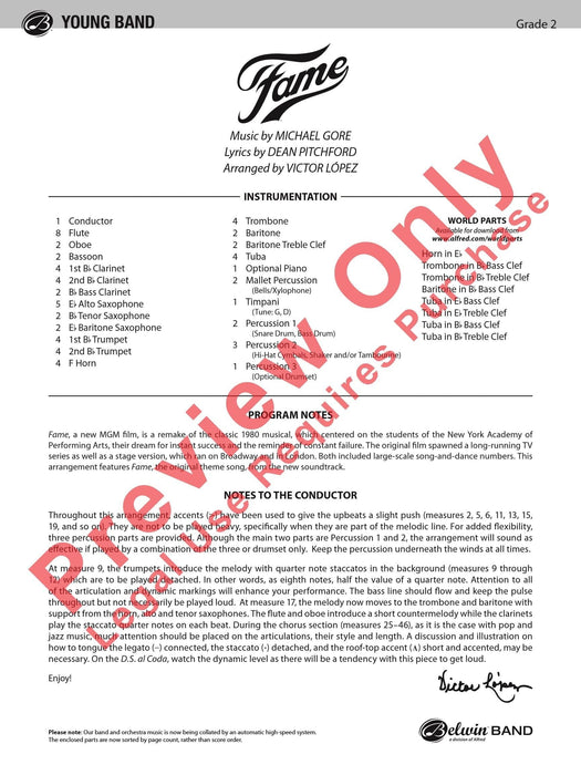 Fame (from the Motion Picture Fame) 總譜 | 小雅音樂 Hsiaoya Music