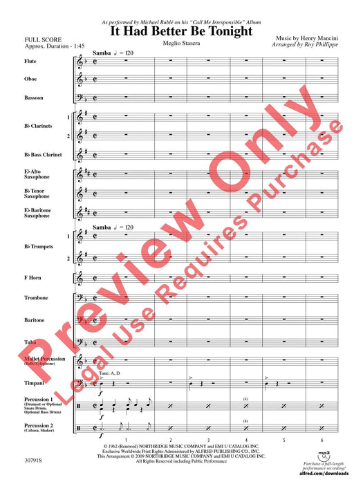 It Had Better Be Tonight (Meglio Stasera) 總譜 | 小雅音樂 Hsiaoya Music