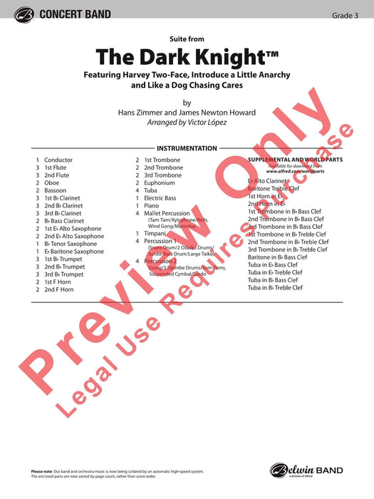 The Dark Knight, Suite from Featuring: Harvey Two-Face / Introduce a Little Anarchy / Like a Dog Chasing Cars 組曲 總譜 | 小雅音樂 Hsiaoya Music