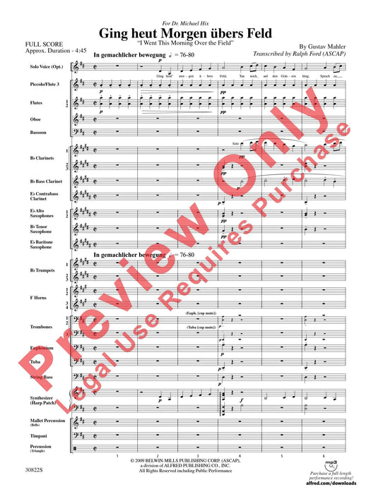 Ging heut Morgen ubers Feld 總譜 | 小雅音樂 Hsiaoya Music