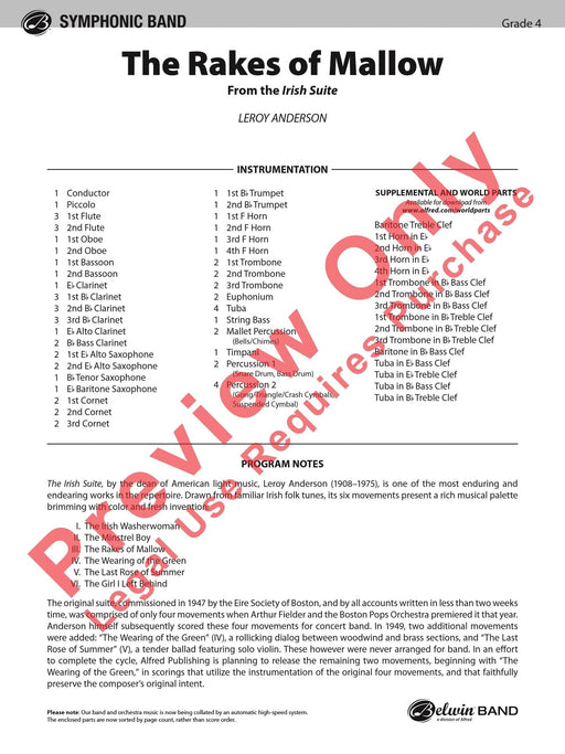 The Rakes of Mallow (from the Irish Suite) 組曲 總譜 | 小雅音樂 Hsiaoya Music