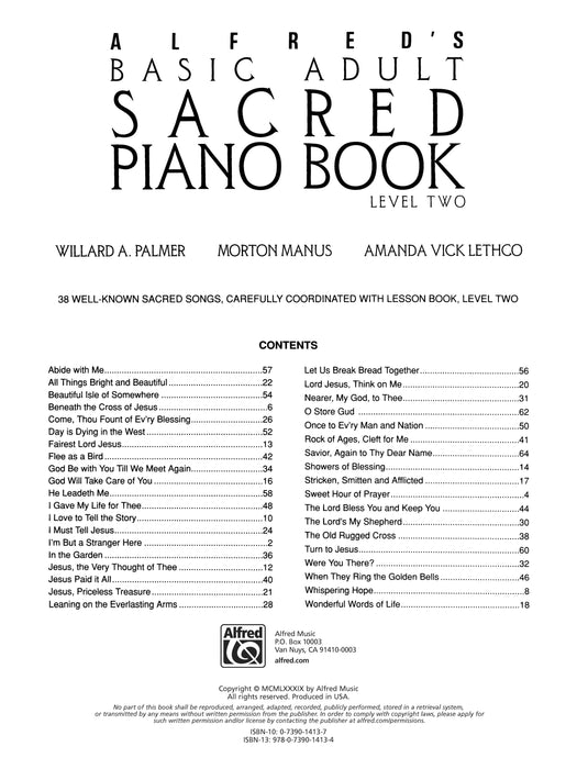 Alfred's Basic Adult Piano Course: Sacred Book 2 鋼琴 | 小雅音樂 Hsiaoya Music