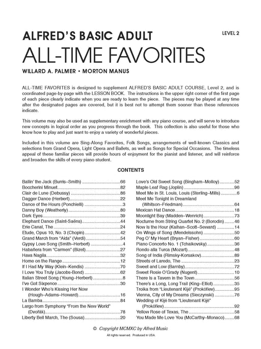 Alfred's Basic Adult Piano Course: All-Time Favorites Book 2 46 Titles to Play and Sing 鋼琴 | 小雅音樂 Hsiaoya Music