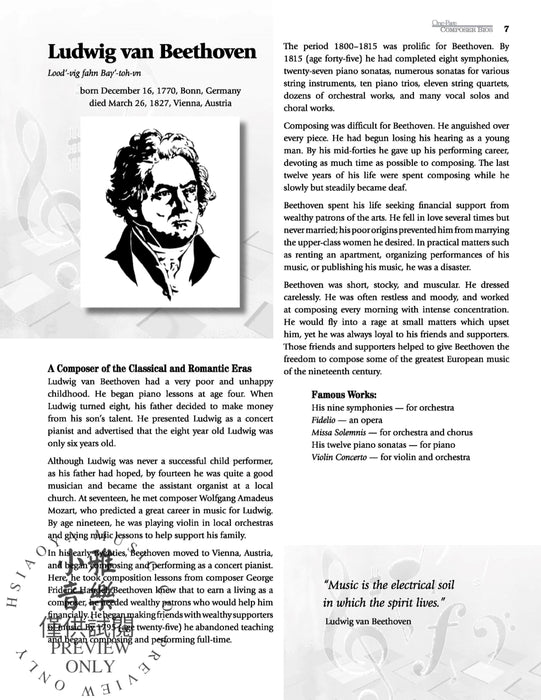 One-Page Composer Bios 50 Reproducible Biographies of Famous Composers 作曲家 | 小雅音樂 Hsiaoya Music