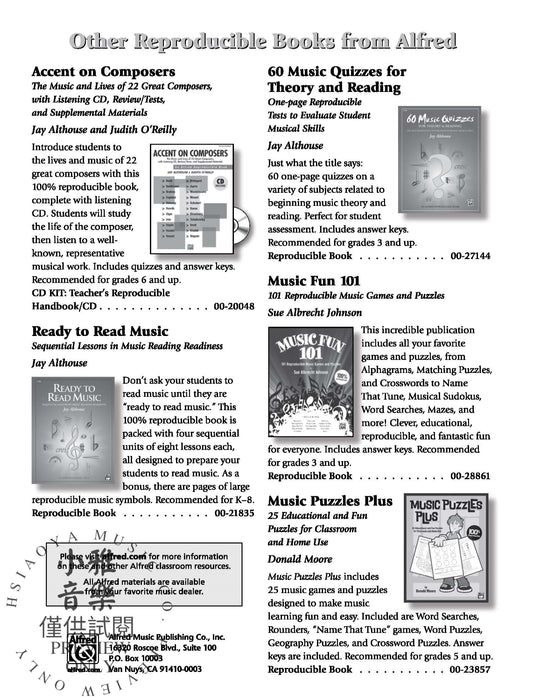 One-Page Composer Bios 50 Reproducible Biographies of Famous Composers 作曲家 | 小雅音樂 Hsiaoya Music