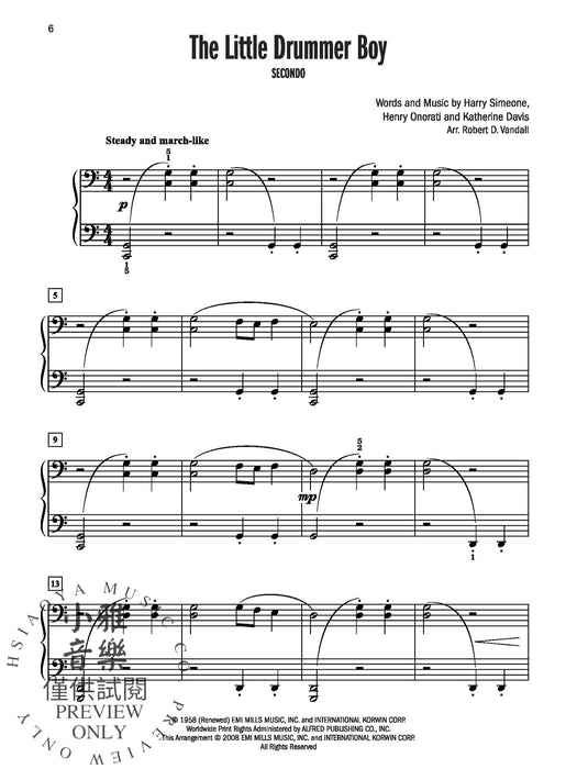 Celebrated Christmas Duets, Book 1 5 Christmas Favorites Arranged for Late Elementary Pianists 二重奏 | 小雅音樂 Hsiaoya Music