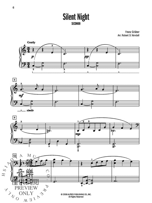 Celebrated Christmas Duets, Book 2 5 Christmas Favorites Arranged for Early Intermediate Pianists 二重奏 | 小雅音樂 Hsiaoya Music