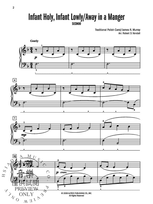 Celebrated Christmas Duets, Book 3 5 Christmas Favorites Arranged for Early Intermediate to Intermediate Pianists 二重奏 | 小雅音樂 Hsiaoya Music