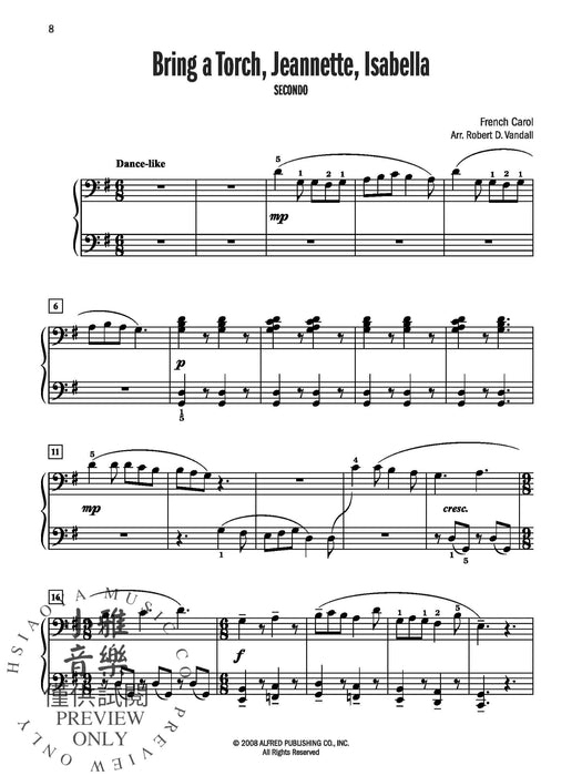 Celebrated Christmas Duets, Book 3 5 Christmas Favorites Arranged for Early Intermediate to Intermediate Pianists 二重奏 | 小雅音樂 Hsiaoya Music