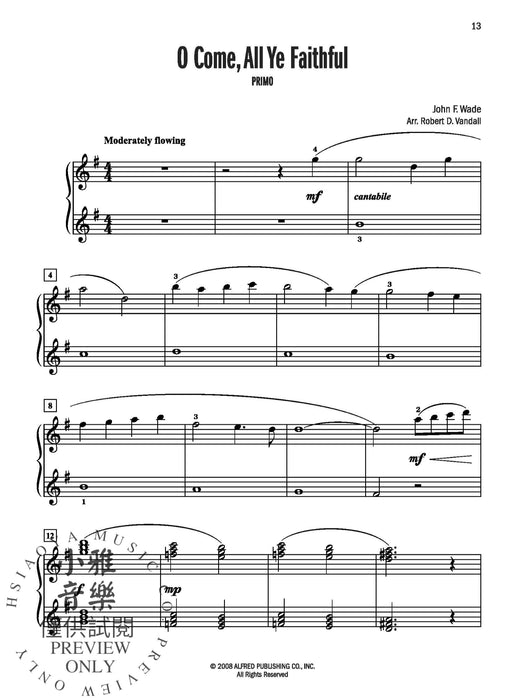 Celebrated Christmas Duets, Book 3 5 Christmas Favorites Arranged for Early Intermediate to Intermediate Pianists 二重奏 | 小雅音樂 Hsiaoya Music