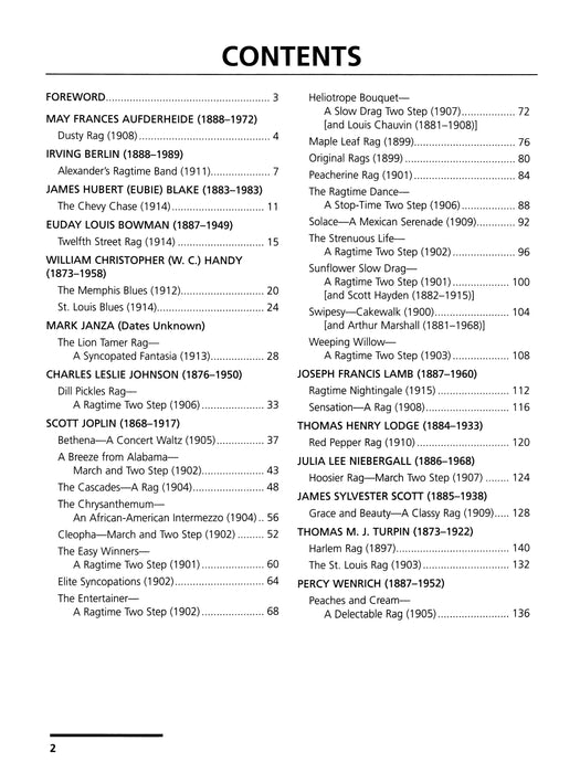 World's Greatest Ragtime Solos 34 Ragtime Piano Originals by 14 Composers 繁音拍子獨奏 繁音拍子鋼琴 | 小雅音樂 Hsiaoya Music