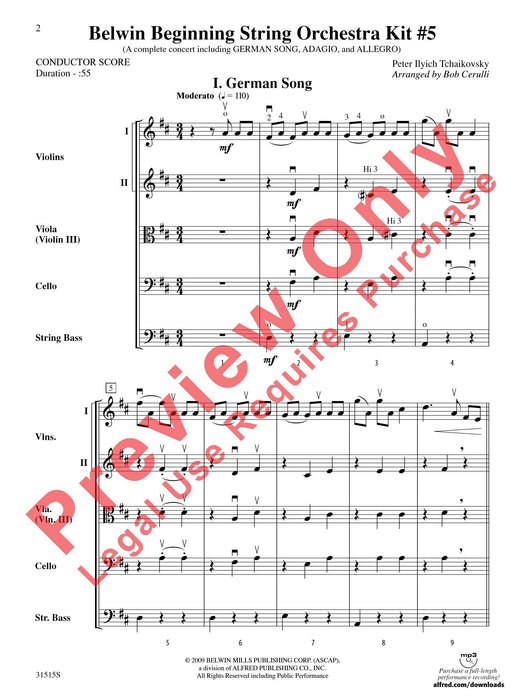 Belwin Beginning String Orchestra Kit #5 A Complete Concert Including: German Song / Adagio / Allegro 弦樂團 音樂會 慢板 快板 | 小雅音樂 Hsiaoya Music