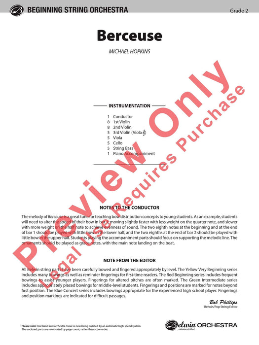 Berceuse 搖籃曲 總譜 | 小雅音樂 Hsiaoya Music