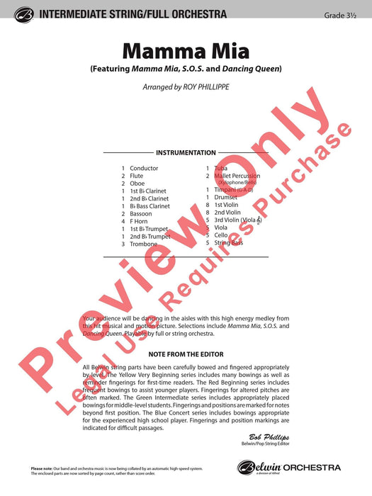 Mamma Mia, Selections from Featuring: Mamma Mia / S.O.S. / Dancing Queen 總譜 | 小雅音樂 Hsiaoya Music