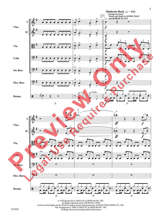 Led Zeppelin Medley Featuring: Communication Breakdown / Immigrant Song / Stairway to Heaven / Dazed and Confused / Rock and Roll 組合曲 總譜 | 小雅音樂 Hsiaoya Music