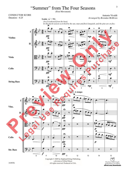 Summer from The Four Seasons First Movement 韋瓦第 四季樂章 總譜 | 小雅音樂 Hsiaoya Music
