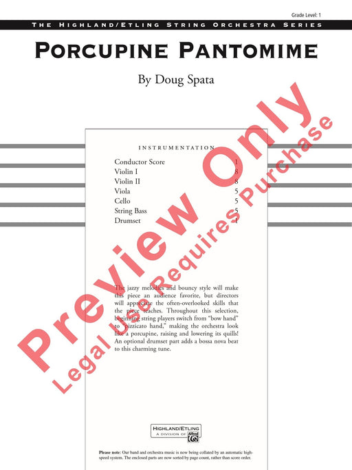 Porcupine Pantomime 總譜 | 小雅音樂 Hsiaoya Music