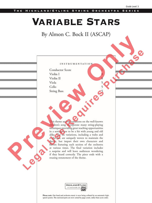 Variable Stars 詠唱調 總譜 | 小雅音樂 Hsiaoya Music