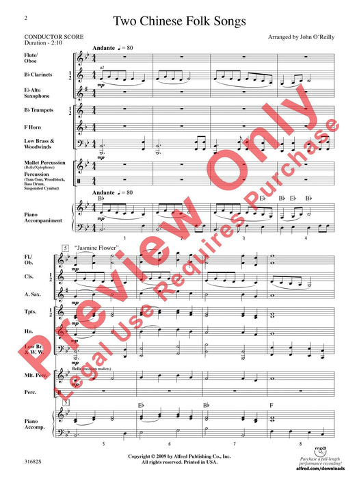 Two Chinese Folk Songs 民謠 總譜 | 小雅音樂 Hsiaoya Music