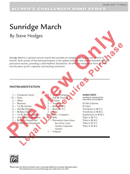 Sunridge March 進行曲 總譜 | 小雅音樂 Hsiaoya Music